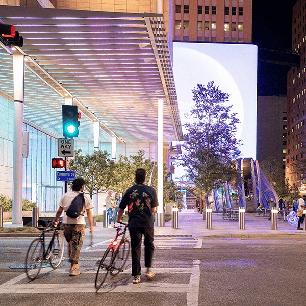 Outdoor environment at AT&T Discovery District in Dallas, TX