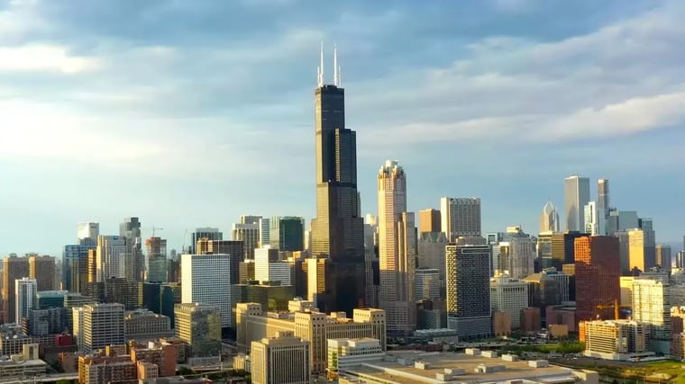 Willis Tower and the other skyscrapers in Chicago.